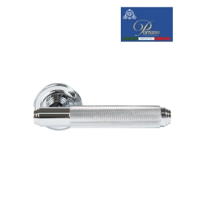 Дверная ручка на розетке Portuno Exa Zig 301.01 Полированный хром