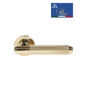 Дверная ручка на розетке Portuno Exa Zig 301.06 PVD Полированное золото