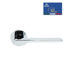 Дверная ручка на розетке Portuno Elegant 124.01 полированный хром