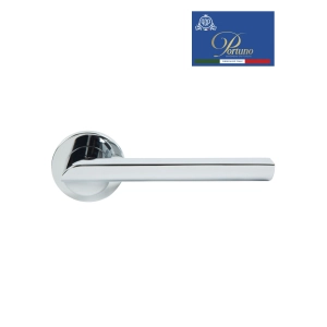 Дверная ручка на розетке Portuno Punto 102.01 полированный хром