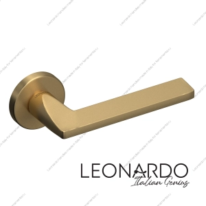 Дверная ручка Quattro 1860 матовое золото круглое основание