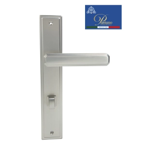 Дверная ручка на планке с фиксатором PORTUNO Pyramid 822.14WC Матовый никель