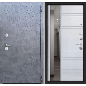 Дверь входная Космо Z Зеркало Стиль белое матовое